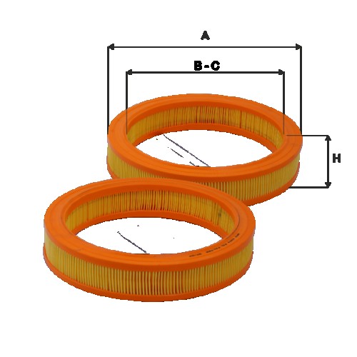 Fil filter HPU4374 Levegőszűrőbetét